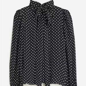 J. Crew Black & White Polka Dot Blouse NWOT
